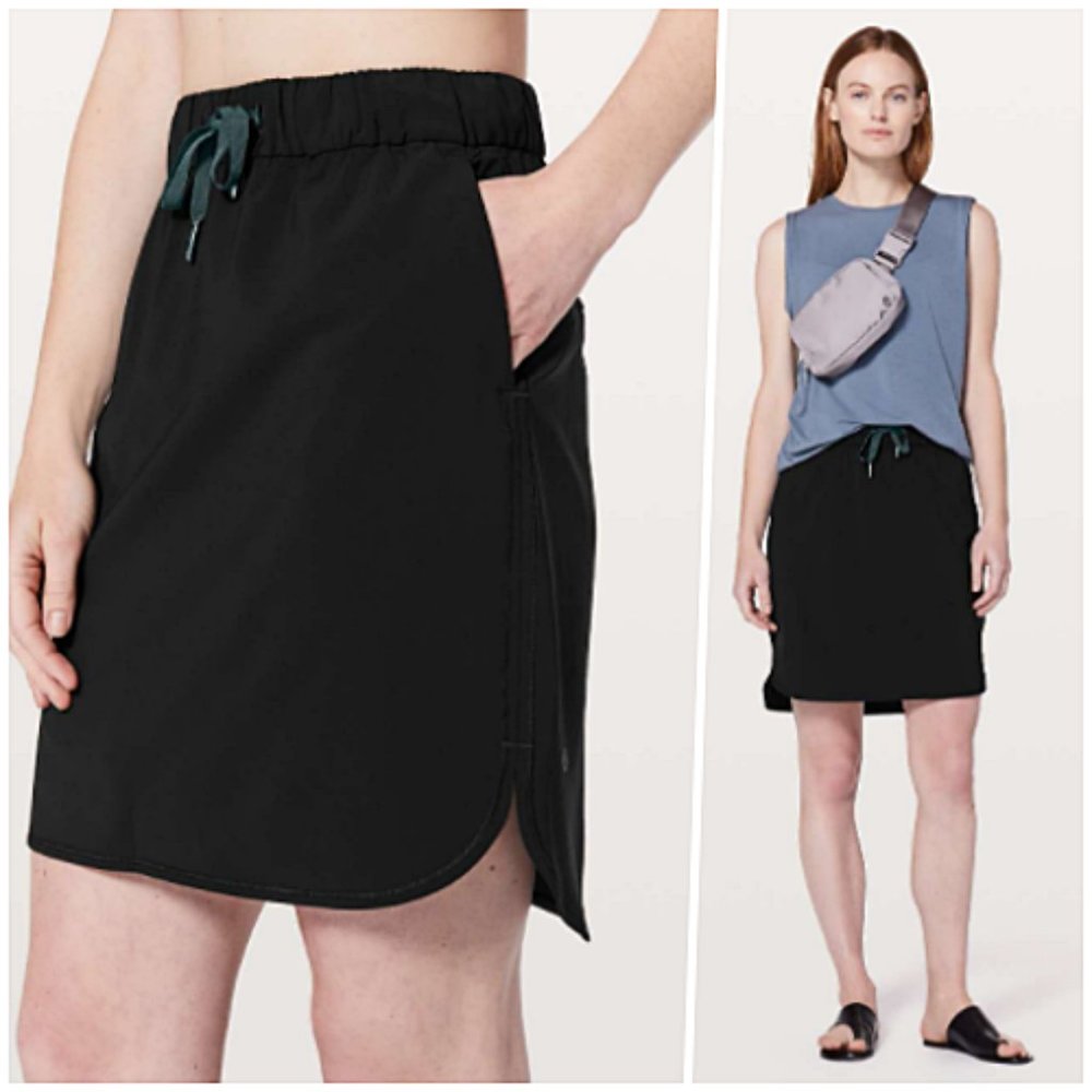 Lululemon On The Fly Skirt 21" Black 8 NWOT
